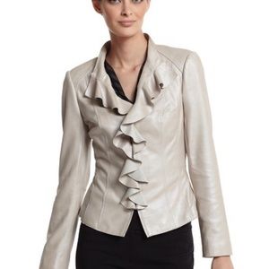 WHBM Gold Leather Jacket